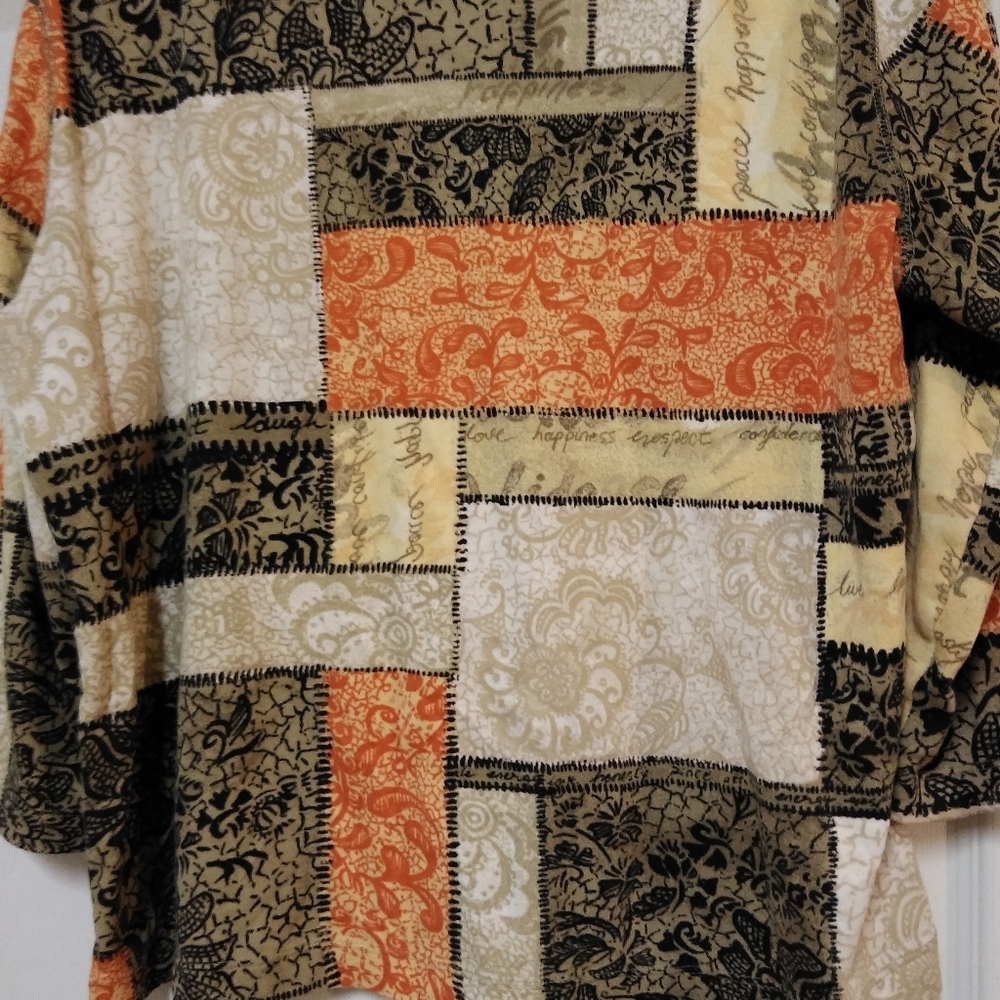 Chico's Chicos Vee V Neck Top 3/4:Sleeves Size 3 - Picture 2 of 12